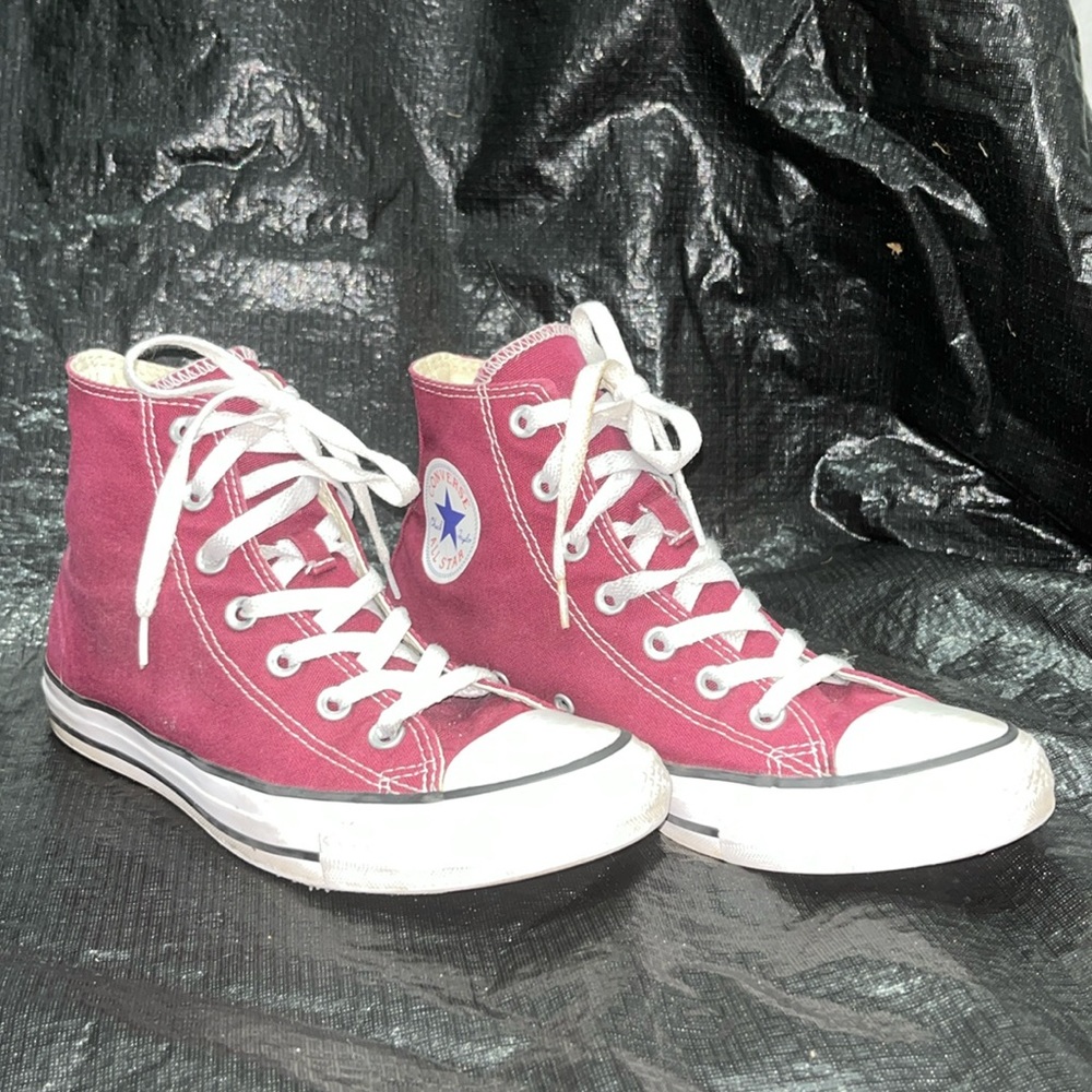 Burgundy High Top Converse
